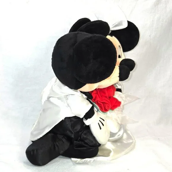Disney 2003 Vintage Mickey Mouse Minnie Mouse Groom Bridal Wedding Plush Gift - Picture 4 of 10